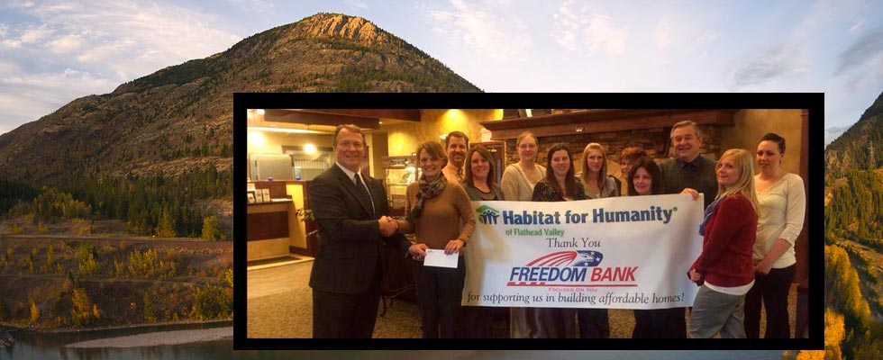 Freedom Bank donates $10,000 to Habitat for Humanity